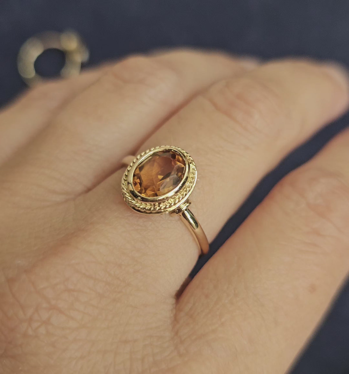 Bague ancienne Citrine Or 18 carats