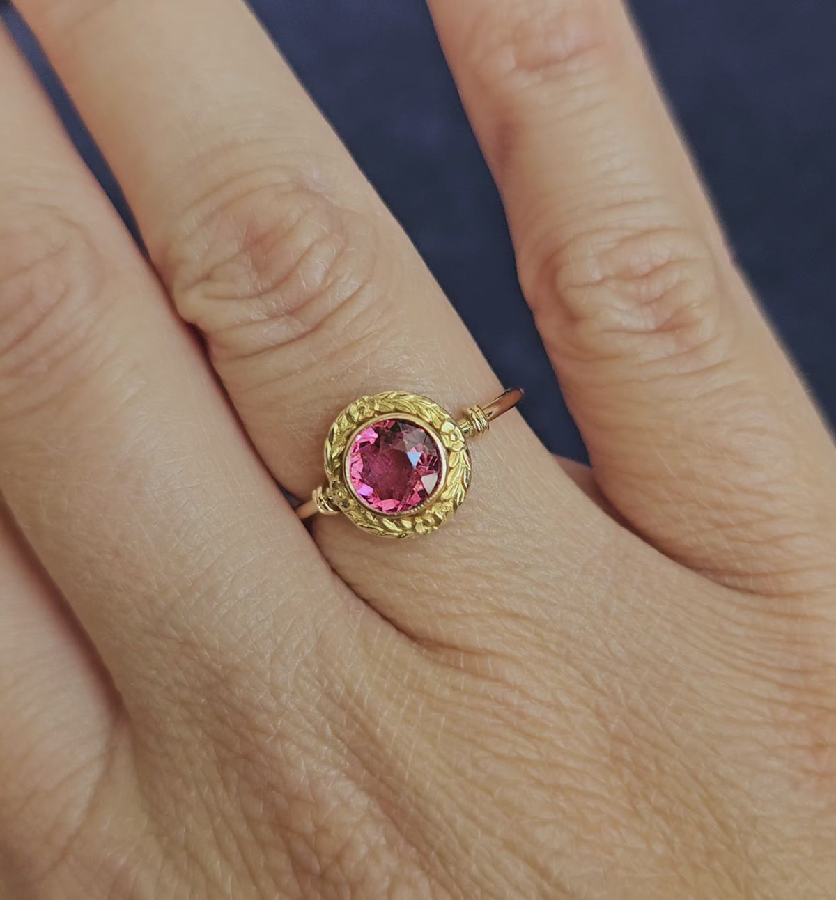 Bague ancienne Tourmaline Or 18 carats