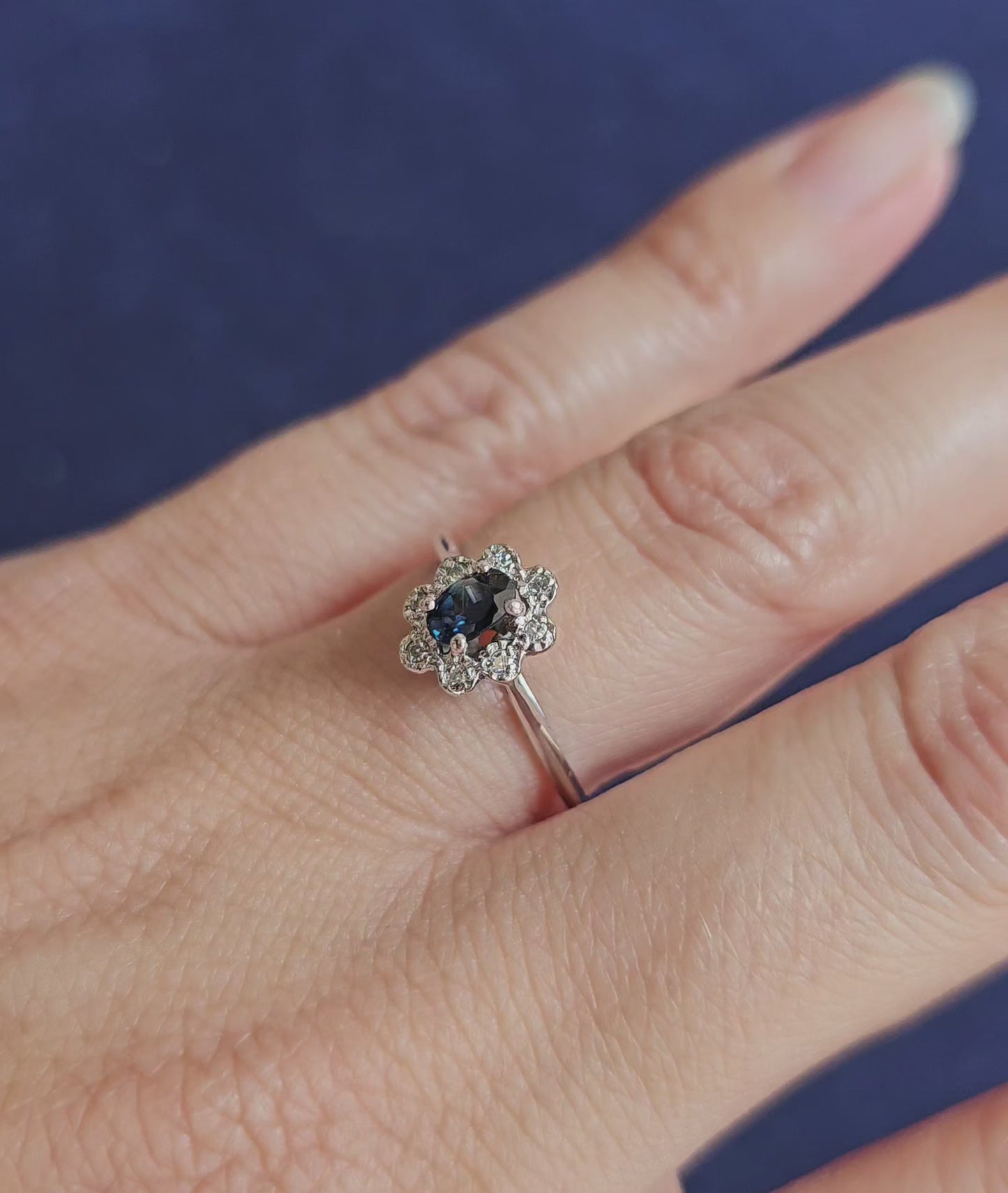 Bague Marguerite Saphir Diamants