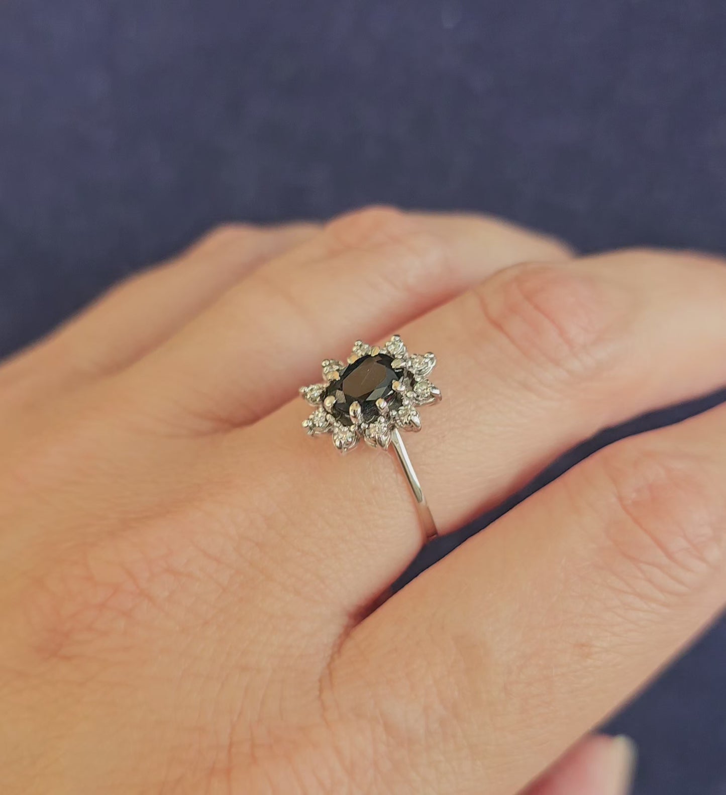 Bague Marguerite Saphir Diamants